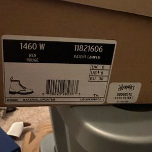 Red patent leather doc martens